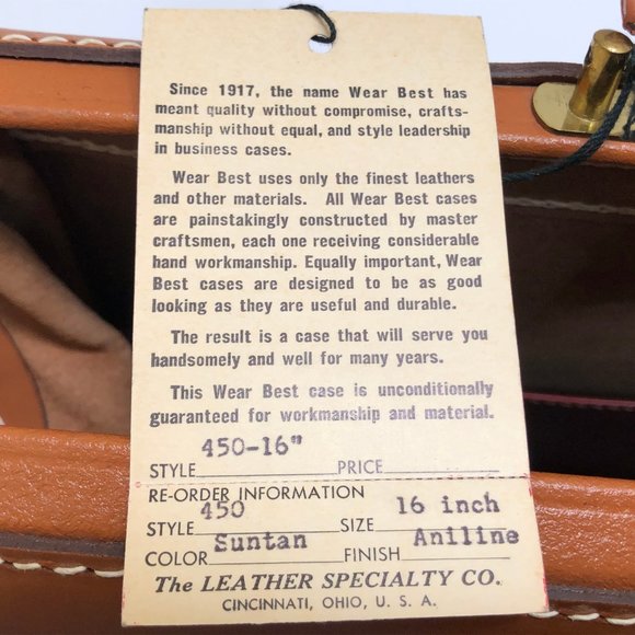 Vintage Leather Briefcase Doctor Bag New w Defects - Picture 7 of 14